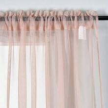 2 Panels Solid Color Blush Pink Sheer Curtains Elegant Rod Pocket Window Voile Panels Drapes For Bedroom Living Room (52X54 Inches) - 彩色 - 查看 5