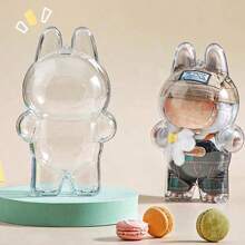 1pc Figurine Protective Case For Labubu, Clear Hanging Storage Box, Plastic Protective Cover. Suitable For: Plush Toys, Ceramic Decor, Figurine Accessories (Figurine Not Included, With Hanging Hook), Valentine's Day Gifts, Birthday Party Gifts, Christmas Gifts Graduation, Compatible With Labubu