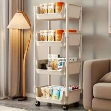 5-Layer Storage Rack Multi-Layer SPA Storage Cart-PABA Non-Electric Mobile Storage Rack With Wheels, Suitable For Living Room, Bedroom Dormitory Book Storage Rack