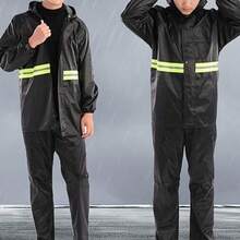 Women's Waterproof Rain Pants Outdoor Rain Jacket Set - Blue - View 1