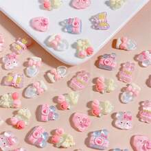 10/30pcs Vivid Resin Mini Cute Cartoon Rabbit, Bouquet, Butterfly Decorations - Flat Back, Suitable For Scrapbooking, DIY Craft Supplies And Home Decor Projects, Easter Decorations - Multicolor - View 8