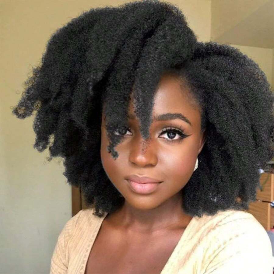 1Pack Marley Hair Braiding Hair For Twists 8Inch Short Afro Kinky Twist Crochet Braids Synthetic Fiber Hair Extensions For Women 1B# 01 - 1B - View 1