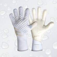 1 par de guantes de portero de fútbol, guantes protectores de dedos para partido de fútbol, antideslizantes, transpirables, suaves y resistentes al desgaste para entrenamiento