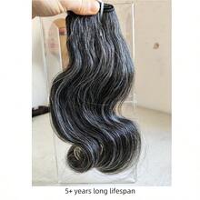 Raw Body Wave Salt And Pepper Gray Human Hair Bundles Unprocessed 8IN Short Grey Human Hair 1 Single Bundle 5+ Years Long Lifespan 50% Grey Mixed 50% Black Color Virgin Hair Weave Weft By Clytie01 - Gray - View 4