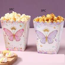 20pcs Purple Butterfly Popcorn Box Food Box, Kitchen Supplies Disposable Food Tray, French Fries Box, Popcorn Cups, Purple Butterfly Birthday Party Gift Packaging Box Candy Bag Popcorn Buckets Treat Boxes Containers, Gift Packaging Decoration Bakery Bread Boxes, Party Favor, Birthday Gift, Gift Box, Wedding Box