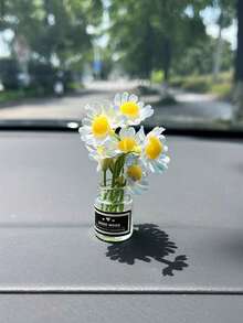 1pc小香风星空花瓶粉色樱花装饰娃娃仿真迷你车内摆件家居舞台