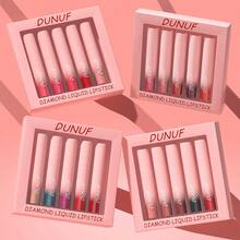 DUNUF 5pcs Pearlescent Lipstick - Waterproof, Long-Lasting Shimmer Lip Gloss, Non-Sticky Formula, Exquisite Gift Stage Makeup Daily Makeup Universal,Easy Application For All Skin Types