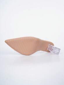 Sandalias de tacón alto transparentes de plástico PVC de moda sencilla para mujer, elegantes para fiestas al aire libre y versátiles, verano 2025 - Albaricoque - Ver 8