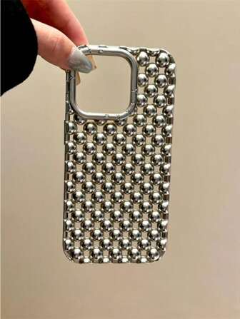 Coque de téléphone 3D minimaliste et créative avec perles pour iPhone 16 Pro Max/16/16 Pro/16 Plus/15/15 Pro Max/15 Pro/11/12/13/14 Pro Max/11 Pro/11 Pro Max/12 Pro/12 Pro Max/13 Pro/13 Pro Max/14 Pro/14 Pro Max, haut de gamme et élégante