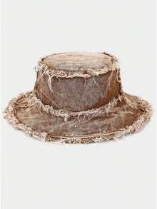 1 件全新磨边水洗多功能简约男女通用渔夫帽，适合日常生活和户外休闲