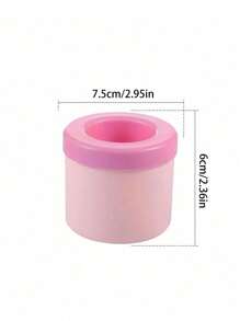 1pc Pink Silicone Portable Ice Mold, Cylinder 3D Ice Cube Maker, Easy-To-Release Silicone Ice Tray, With Multiple Compartments And Simple Bucket-Shaped Design With Lid, Reusable Ice Maker,Suitable For Home, Bar, Club And Outdoor Summer Drinks, Ideal For Cocktails And Fruit , Kitchen Supplies