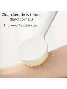[Healthy Skin Care Plan] 1pc Long Handle Soft Bristle Shower Brush - Ergonomic Bath Brush For Exfoliating, Massaging And Back Cleaning, Body Scrubber To Improve Blood Circulation And Fat Burning, Shower, Bathroom Home Decor, Living Room, Bedroom, Travel, Wedding, Party, Birthday Gifts For Men, Moms, Dads, Friends, New Year, Accessories, Fun Presents - White Plastic Design Unisex, Bathroom Accessory Body Brush | Neutral Colored Bath Brush (Random Color) - Multicolor - View 5