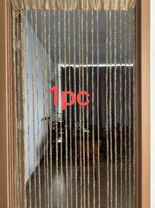 1 pièce/2 pièces Rideau décoratif de porte à ligne filetée, rideau de diviseur à gland pour salon, chambre à coucher, paravent pliant d'entrée