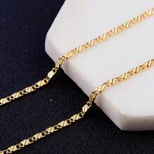 Exquisite 18K Gold 2mm Flat Side Chain Necklace 16-30 Inch For Woman Men Versatile Elegant And Perfect Fashion Jewelry Gift