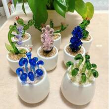 Colorful Creative Glass Plant Desk Decoration Glass Succulent Terrarium - Mini Cactus And Sprout Planter Decor Piece For Office And Home Gift Home Decor - Multicolor - View 1