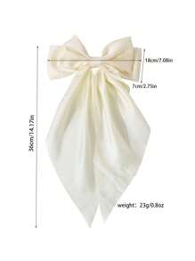 1 pièce pince à cheveux en dentelle blanche à 3 couches pour femme, jolie et élégante, avec un long ruban en polyester
