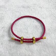 1 chiếc Vòng tay kim loại đơn khóa PU màu trơn phong cách học sinh có thể điều chỉnh, phù hợp với phụ nữ, phụ kiện tự làm, quà tặng cho bạn thân/chị gái/ngày của mẹ, trang phục hàng ngày đa năng - Nhiều màu - Xem 22