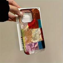 Funda para phone 16 Pro Max/15/14 Plus/13/12/11, diseño de rejilla glaciar, protectora - transparente - Ver 4