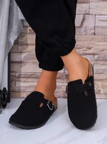 Men's Casual Simple Suede Slip-On Loafers Mule Slippers