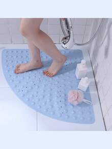 Thảm tắm cong lớn màu trắng 54x54cm/21x21 inch, thảm phòng tắm, thảm phòng tắm hình quạt có thể giặt máy, thảm tắm chống trượt có giác hút, rất tốt cho người già, có lỗ thoát nước, dùng để đảm bảo an toàn và trang trí bồn tắm, trang trí nhà bếp. - Nhiều màu - Xem 8