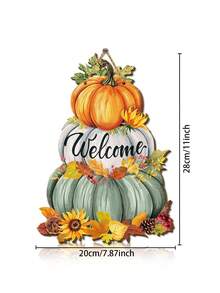 1 zestaw/180 zestawów Jesienny znak powitalny Jesienna dynia Drewniana dekoracja wisząca do domu Drewniana sztuka ścienna z dynią Wisząca tabliczka dekoracyjna na drzwi w stylu wiejskim do kuchni, pokoju, werandy w stylu wiejskim, dekoracja na przyjęcie z okazji Święta Dziękczynienia