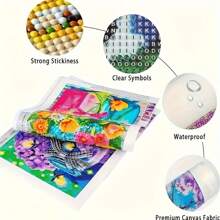 1 Set DIY Diamond Painting Kit - Full Round Diamond Acrylic Diamond Beautiful Woman Theme Canvas - Suitable For Bedroom, Entryway, Study, Bathroom Relaxing Handicraft Activities - Easy To Use, Perfect Gift