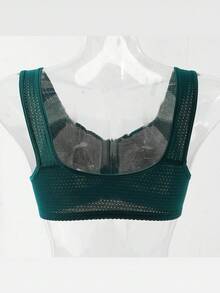 5片装大码优雅碎花女士文胸，舒适透气大码胸罩前扣无钢圈，大码女士内衣 - 彩色 - 查看 7