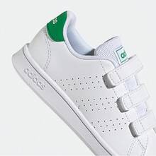 Adidas neo ADVANTAGE 舒適百搭 耐磨 低筒 兒童板鞋 - 白色 - 查看 9