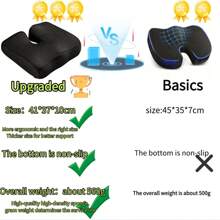 1pc Memory Foam Foam Height-Increasing And Enlarged Outdoor Courtyard Seat Cushion Anti-Slip, Home Decoration Outdoor Rest Slow Rebound Pillow Seat Cushion, Upgraded Accessories Ergonomic Spine Protection Support Seat Cushion, Office Chair Long-Term Sitting Seat Cushion, Car Height-Increasing Cushion, Anti-Slip Bottom