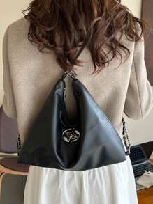 Mochila de moda coreana 2025 Nuevo lanzamiento otoño Mochila con correa de cadena, bolso de hombro casual de gran capacidad y multifunción adecuado para compras, billetera, mujeres jóvenes, estudiantes universitarios, recién graduados, oficinistas. Ideal para oficina, universidad, trabajo, negocios, viajes al trabajo, actividades al aire libre, viajes y salidas.