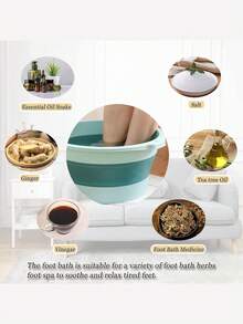 Foot Soak Basin, Portable Foot Therapy Tub, Plastic Foot Soak Basin, Foldable Foot Therapy Basin, Foldable Bathtub, Laundry Basin, Washing Basin, Space-Saving Storage Container, Portable Foldable Silicone Basin, Foldable Wash Basin, Foot Soak Bucket, Home & Knee-Deep Bucket, Travel Portable Foot Wash Basin, Foldable Massage Foot Spa Basin, Foot Care Tools, Home Supplies - View 4