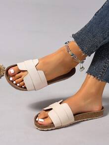 厚底全新春夏厚底厚底拖鞋女士，时尚休闲系带罗马风格一脚蹬凉鞋，透气舒适休闲黑色拖鞋，适合夏季