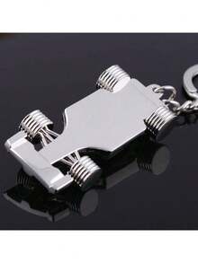 银色赛车钥匙扣，男女通用钥匙扣吊坠，手工汽车装饰和吊坠，学校汽车配件，可爱哥特风 Y2K 圣诞礼物创意 - 銀色 - 查看 4