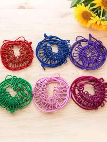 1 Piece 174cm Portable Extendable Clothesline With 12 Clips, Multifunctional Clothes Hanging Rope, Ideal For Travel And Laundry, Available In Various Colors - Purple - View 10
