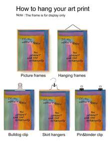 1幅现代艺术励志标语墙画（无框），防水合成纤维帆布，适用于卧室、书房、教室、客厅、餐厅等以成长和教育为主题的空间，墙面艺术海报 - 彩色 - 查看 5