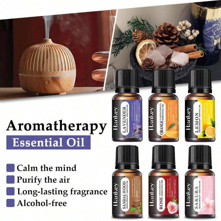 1 Pezzo da 0,34 fl. once Olio essenziale aromaterapico idrosolubile a lunga durata, fragranza rinfrescante e non irritante, aiuta a purificare l aria, calmare la mente e rilassare, adatto per salotti, camere da letto, bagni, uffici, interni di auto ecc. Compatibile sia con pietre per diffusori che con macchine per aromi, senza alcol