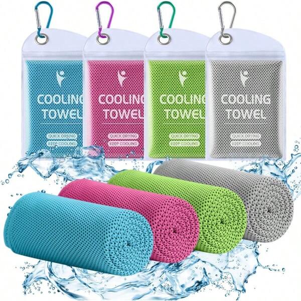 Cooling Towels 40"X12" Breathable Gym Towels For Neck And Face Men And Women Workout Towel For Hot Weather Sweat Towel For Gym Yoga Camping Fitness Running Traveling 4 Pack