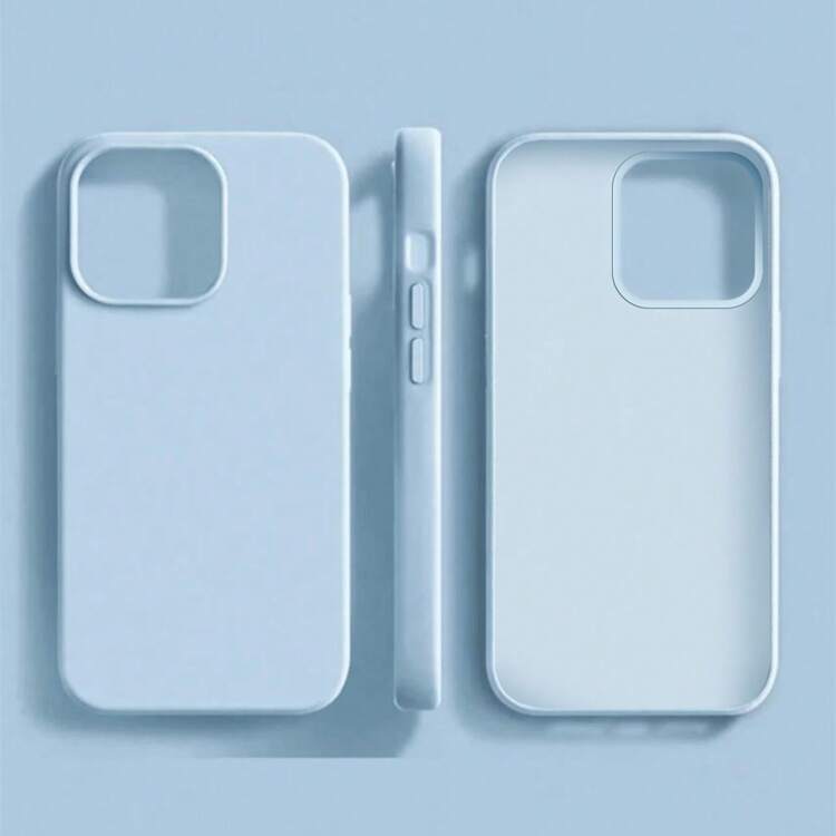 Pure Light Blue Perfection Liquid Silicone Case – Anti-Yellowing & Soft-Grade Guard Compatible With IPhone Waterproof Shockproof Anti-Fall Scratch Resistant