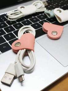 5/10 件心形电缆整理器、耳机支架和耳机线整理器（颜色随机） - 彩色 - 查看 7