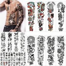 New  48 Waterproof Temporary Tattoos For Alt, Patchwork Temporary Tattoos For Men Women, American Ol School Fll Arm Fake Tattoos, Realistic Traitional Flower Animal Half Arm Tattoo - Patchwork - View 1
