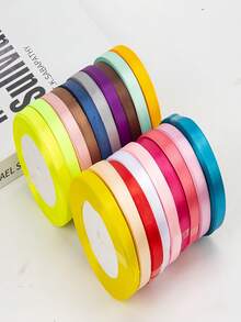 1pc 25 Yards Solid Satin Ribbon, Handmade Fabric Satin Ribbon For Baking, Gift Wrapping, DIY Crafts, Hair Accessories, Wedding Decoration, Sewing, Invitation, Bouquet, Christmas, In Light Champagne Color - Multicolor - View 7