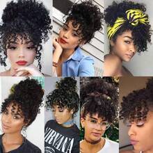 Curly Bangs For  Short Afro Kinky Curly Bangs Clip In Bangs 1Bsingle Bangs 01 - XB-black - View 2