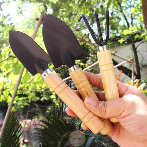 1 Stück Mini Rechen- und Schaufel Gartenwerkzeug Set, Innen-Gartenzubehör Set geeignet für Bonsai, Sukkulenten und Pflanzen