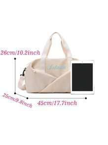 1pc Personalized Women Oxford Cloth Multifunctional Travel Bag, Wet And Dry Separation Gym Bag, Portable Yoga Bag, Trolley Sleeve, Fashionable Shoulder Bag, Embroidery Custom Letter, Foldable Carry-On Luggage, Large Capacity With Separate Shoe Compartment, Suitable For Business Trip, Vacation