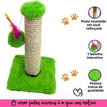 Cat Scratching Post With Exclusive Sisal Toy - Green - View 5