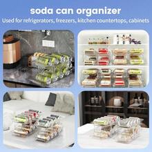 Drink Organizer For Fridge Soda Holder For Refrigerator Can Dispenser,Adjustable Width Can Holders For Fridge Suitable For Storage Cabinet And Pantry Clear (2 Pack) - Gói 2 - Xem 5