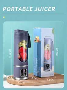 RAF 1 pieza Licuadora portátil inalámbrica de 450ml, máquina exprimidora eléctrica, licuadora de frutas mini recargable USB con 10 cuchillas y doble taza, licuadora multifuncional para procesar alimentos en casa u outdoors, perfecta para verduras, frutas y batidos