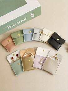 20-Pack Faux Leather Snap Jewelry Organizers - Luxury Gift Bags For Earrings, Necklaces, Bracelets And Rings - Perfect For Organizing And Matching, Square Velvet Cloth Bags With Snap Closures, Velvet Jewelry Bags, Earring Organizers, Cloth Gift Bags, Gift Wraps, Candy Gifts, Necklace Bracelet Wraps, Jewelry Beads, Jewelry For Women, Valentine's Day Gifts