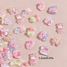10/30pcs Vivid Resin Mini Cute Cartoon Rabbit, Bouquet, Butterfly Decorations - Flat Back, Suitable For Scrapbooking, DIY Craft Supplies And Home Decor Projects, Easter Decorations - Multicolor - View 9