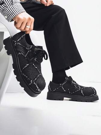 Men's Thick Sole Casual Taller Business Leather Shoes, Soft Bottom High-End Commuter Oxford Dress Shoes, Niche Styles